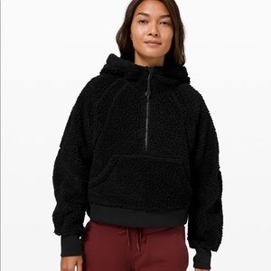 LULULEMON half zip Sherpa hoodie black size s/m